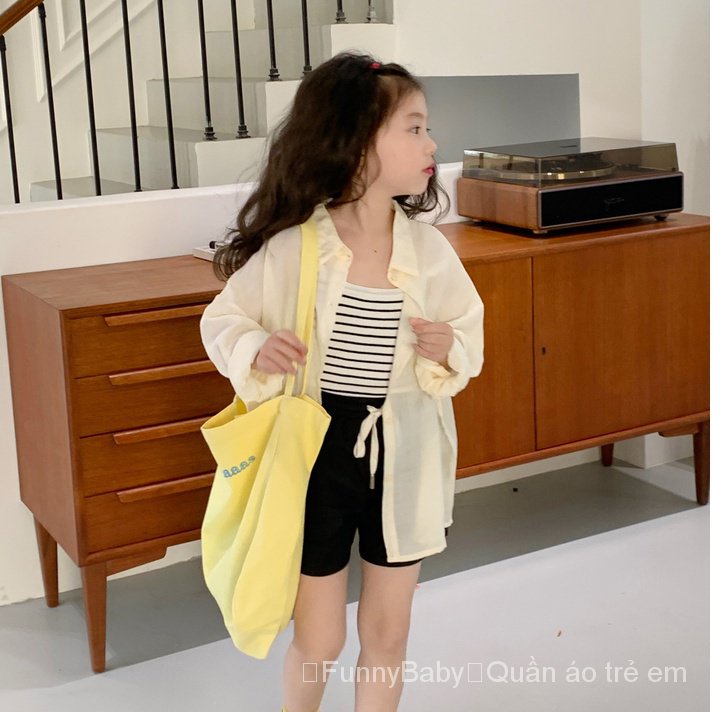 Áo Sơ Mi Mỏng Nhẹ Tay Dài Chống Nắng Phong Cách Hàn Quốc Thời Trang Mùa Hè Mới 2023 Dành Cho Bé Gái