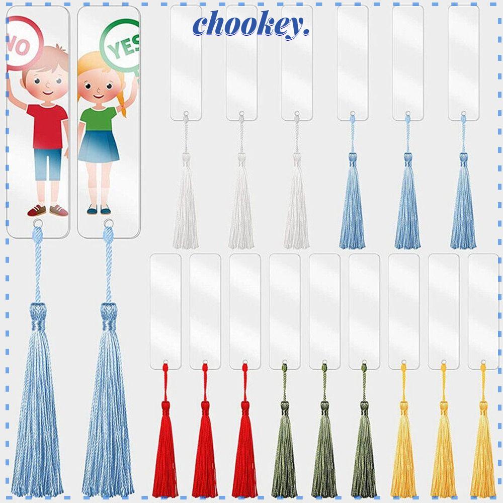 CHOOKEY Set 15 Kẹp Đánh Dấu Trang Sách Bằng Acrylic Màu Sắc Thủ Công DIY
