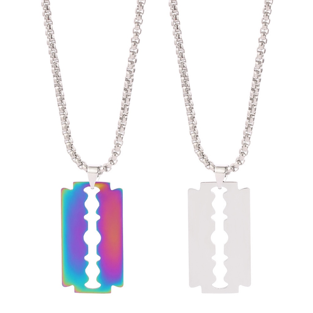 Vòng cổ Bằng Thép Không Gỉ Mạ Điện Mặt Hình Lưỡi Dao Phong Cách Punk Hip Hop Làm Quà Sinh Nhật Hàng Ngày Cho Nam Và Nữ