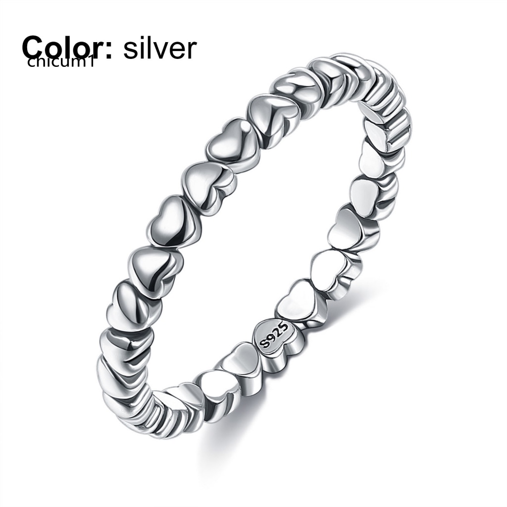 Nhẫn Mạ Bạc 925 Mặt Hình Trái Tim Cho Nữ