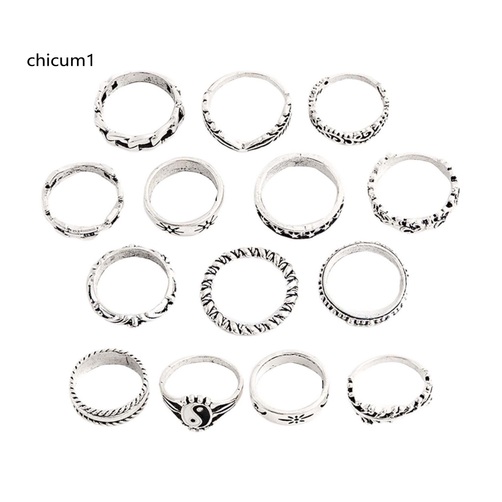 Cc Set 14 Nhẫn Đeo Khớp Ngón Tay Thái Cực Quyền Tinh Tế Phù Hợp Với Mọi Phong