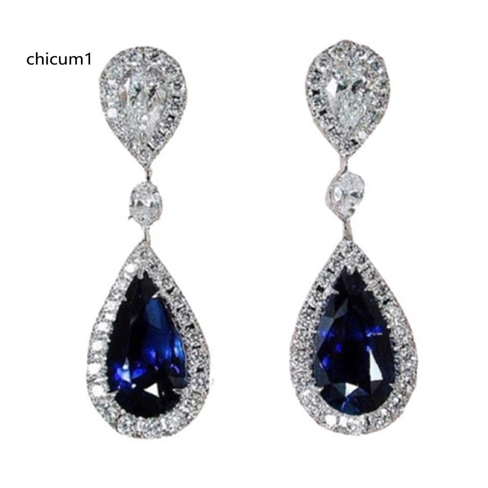 Khuyên Tai Giọt Nước Đính Đá Thời Trang