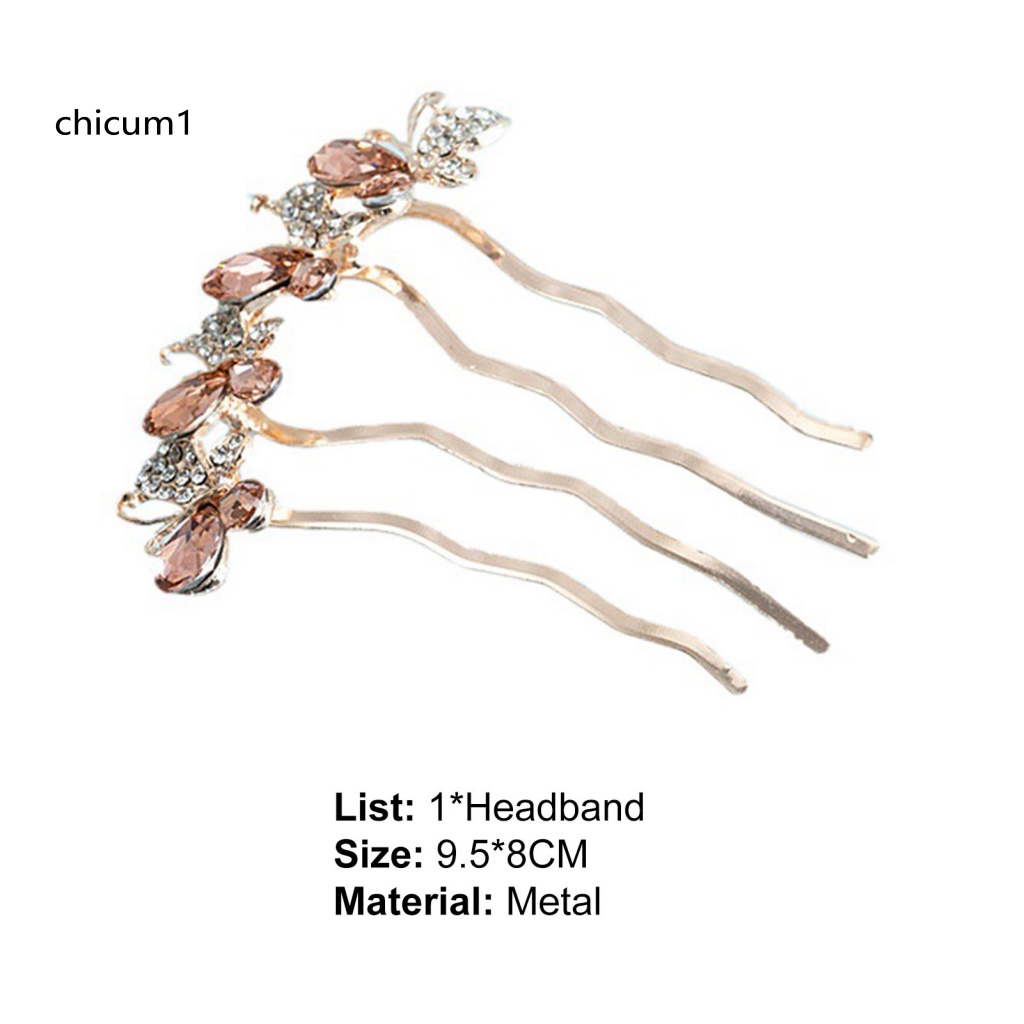 Lược Cài Tóc Hình Bướm Đính Đá Xinh Xắn