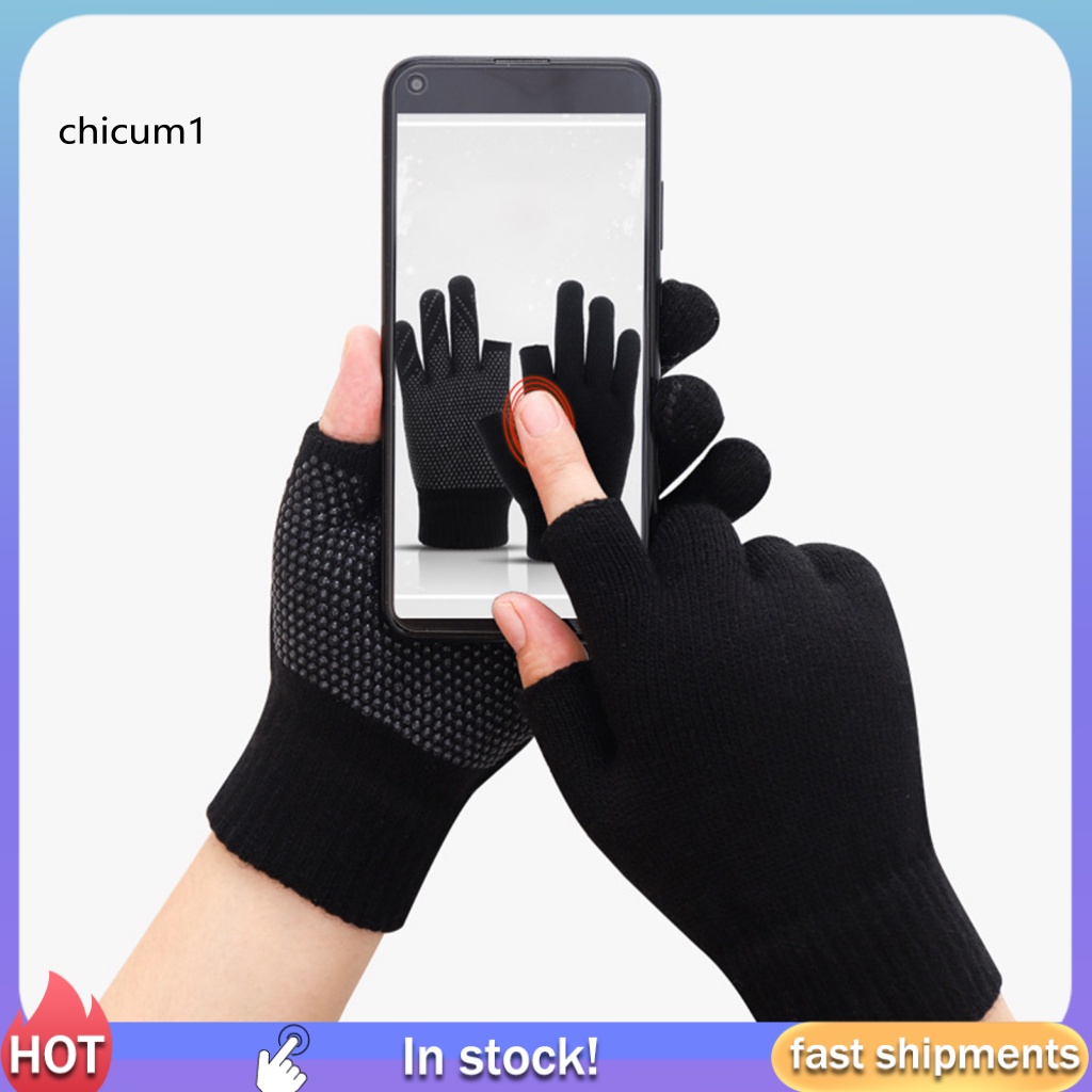 1 Đôi Găng Tay Mùa Đông 2 Ngón Chống Gió Dày Dặn Chống Trượt Có Thể Chạm Màn Hình Cảm Ứng