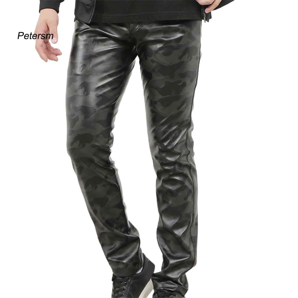 Quần Bút Chì Giả Da Chống Thấm Nước Thời Trang Mùa Đông Dành Cho Nam