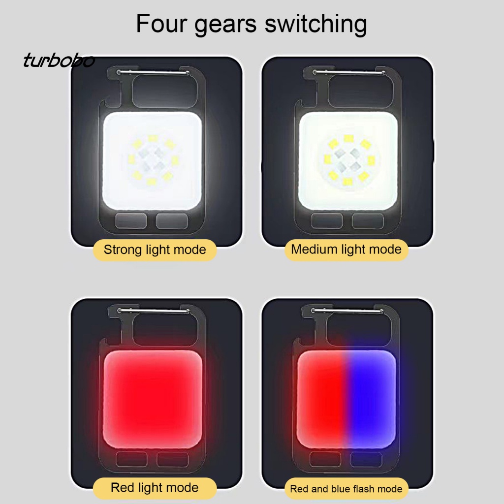 Turbobo Đèn Pin LED Mini Có Móc Khóa Nam Châm Độ Sáng Cao Có Thể Sạc Lại Dùng Khi Đi Cắm Trại