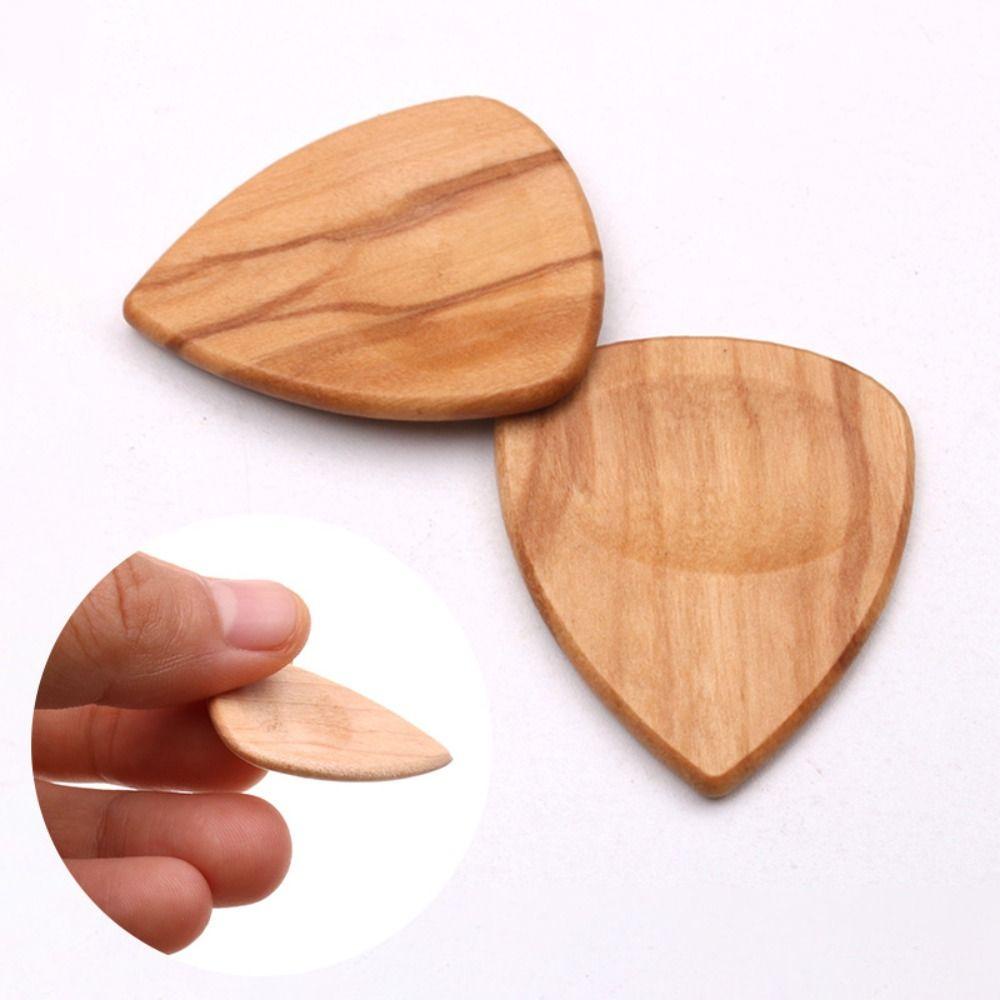 LANFY Bộ 5 Miếng Gảy Đàn Guitar Điện Bằng Gỗ Hồng Mộc Chống Trượt Hình Trái Tim