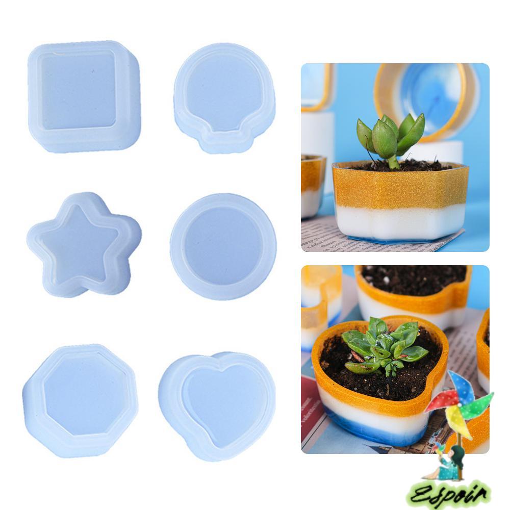 ESPO Khuôn Nhựa Resin Pha Lê Làm Chậu Hoa Sen Đá