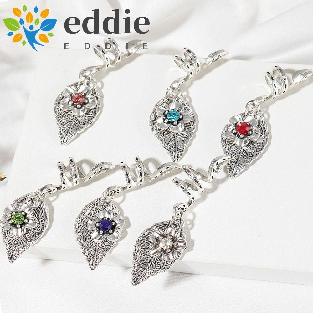 26EDIE Dây Buộc Tóc Hình Chiếc Lá Bằng Hợp Kim Phong Cách Hip hop