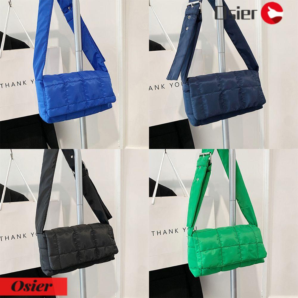 OSIER1 Túi Đeo Vai Cỡ Lớn Họa Tiết Sọc Caro Thời Trang Cho Nữ