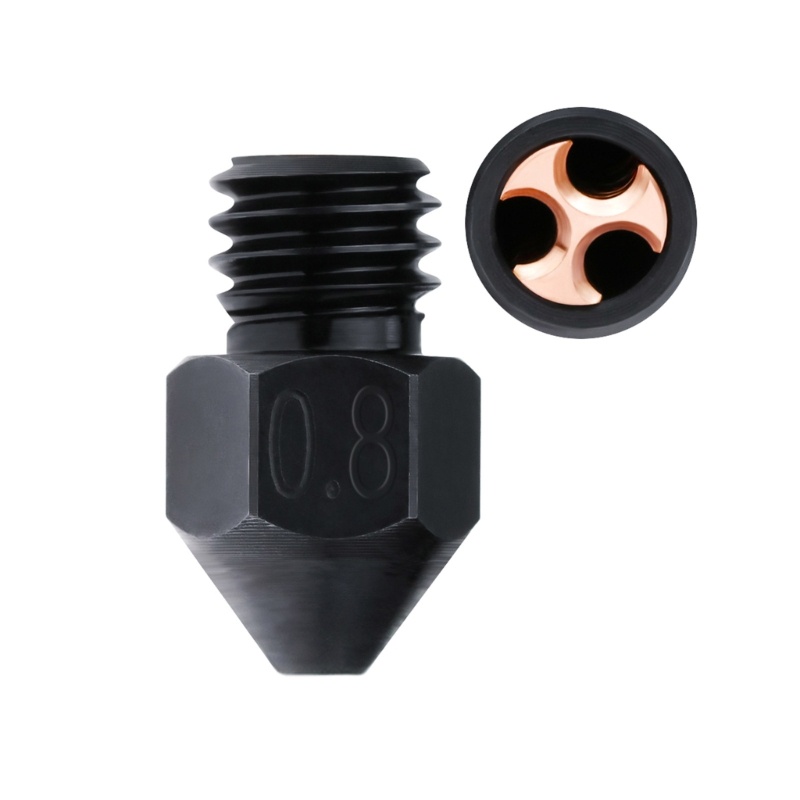 YXA 3D Printer Nozzle Tip 0 4mm 0 6mm 0 8mm for MK8 Hardened Steel Nozzle