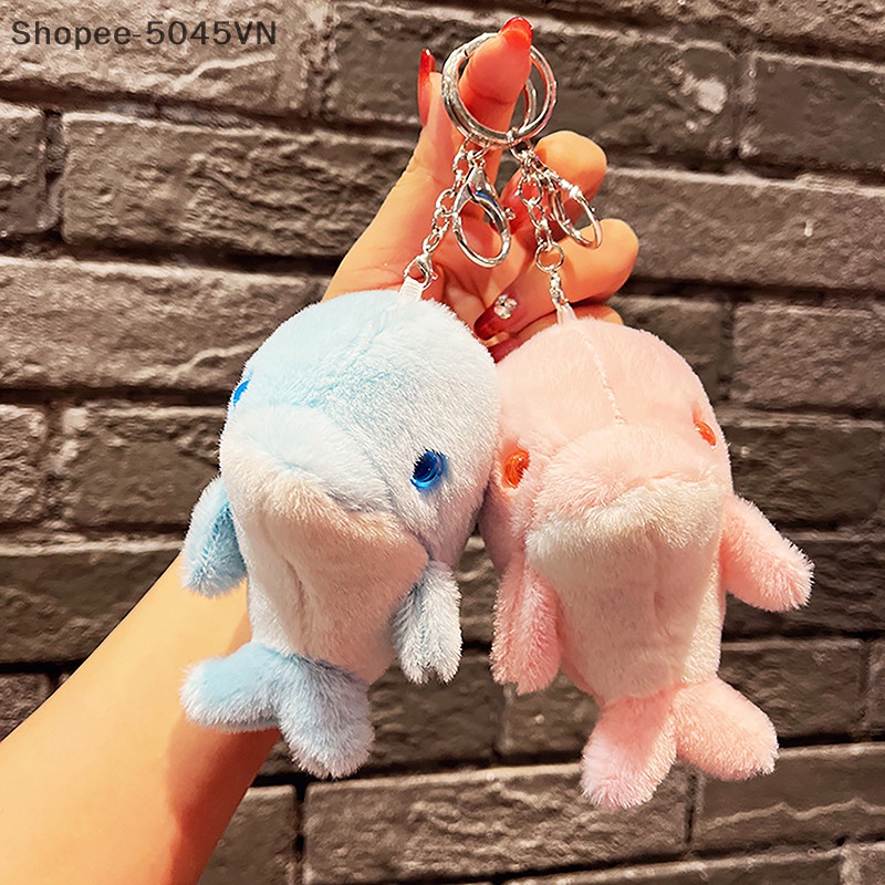 Móc Khóa Hình Cá Heo Nhồi Bông Dễ Thương