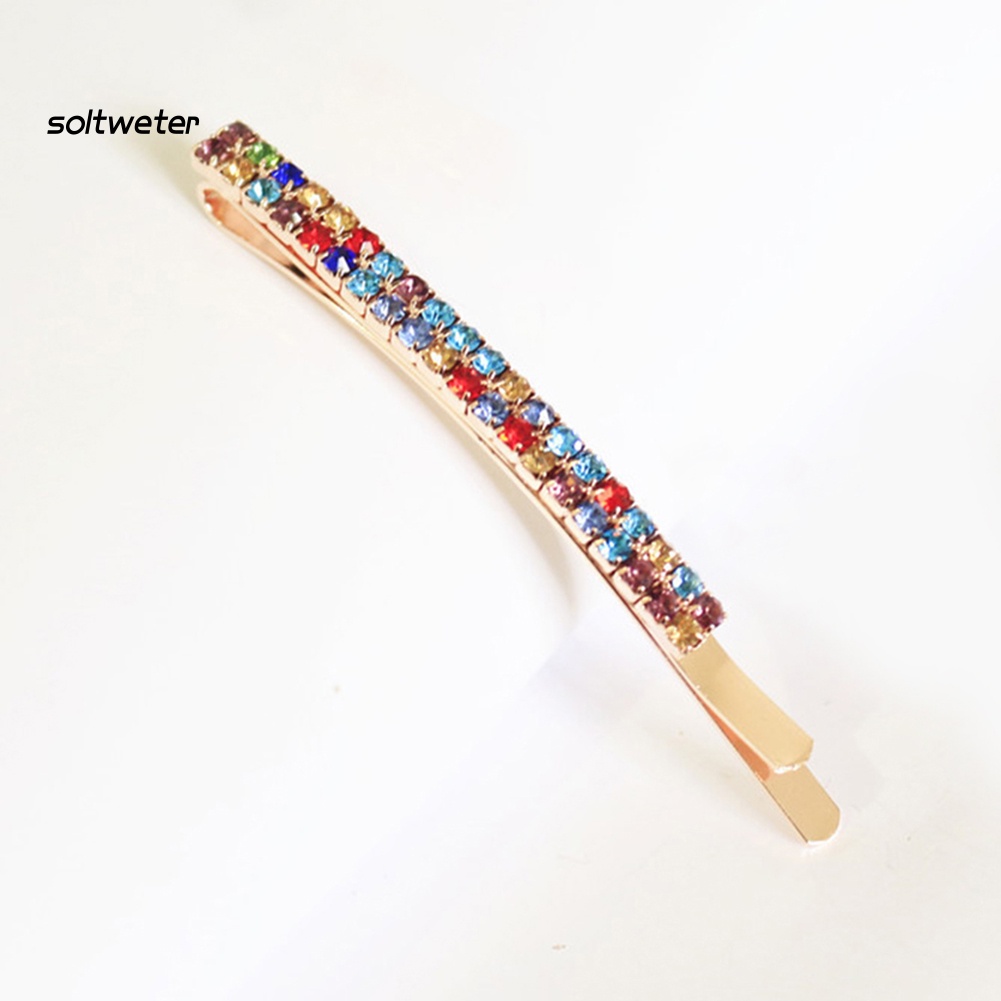 Kẹp Tóc Đính Đá Hai Hàng Cho Nữ 1 Cái