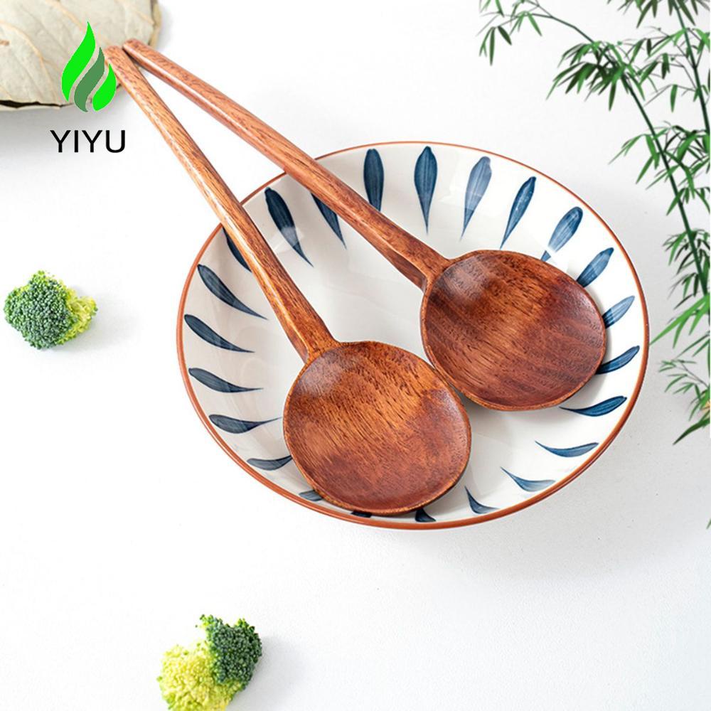 YIYU Muỗng Múc Canh Cán Dài Bằng Gỗ Đa Năng Tiện Dụng