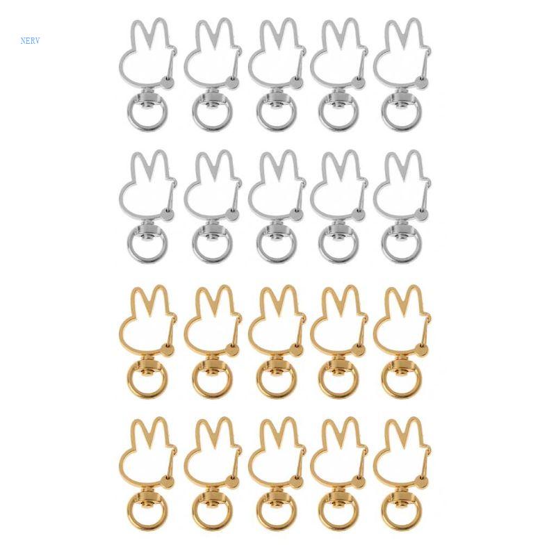 Set 10 Móc Khóa Kim Loại Hình Thỏ Dễ Thương