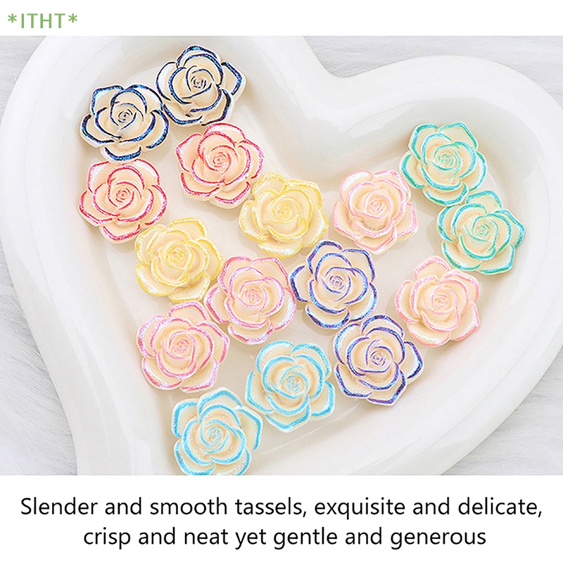 Bộ 5 Nút Áo Hình Hoa Hồng Bằng Resin Phát Quang Độc Đáo Mới