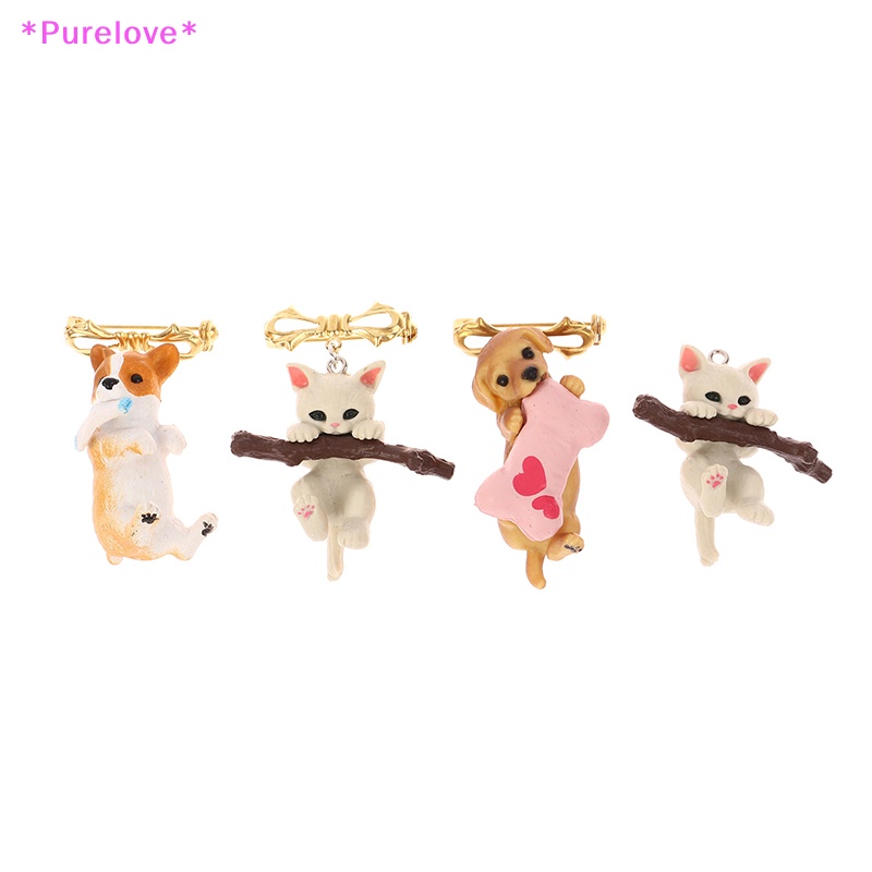 1 Trâm Cài Áo Hình Chó Mèo 3D Dễ Thương Mới