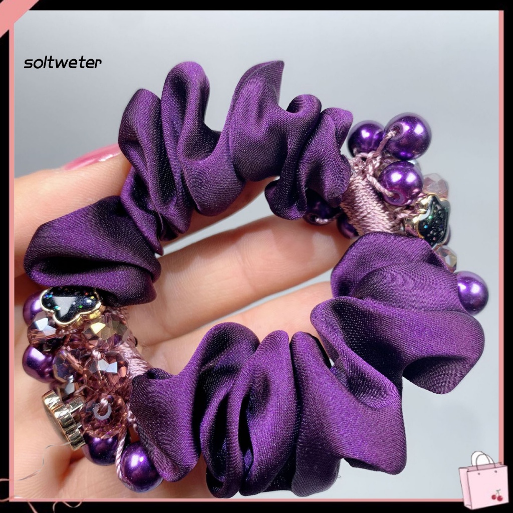 Dây Cột Tóc Scrunchies Bằng Vải Siêu Mềm Siêu Nhẹ Co Giãn Chống Trượt Sang Trọng Cho Nữ