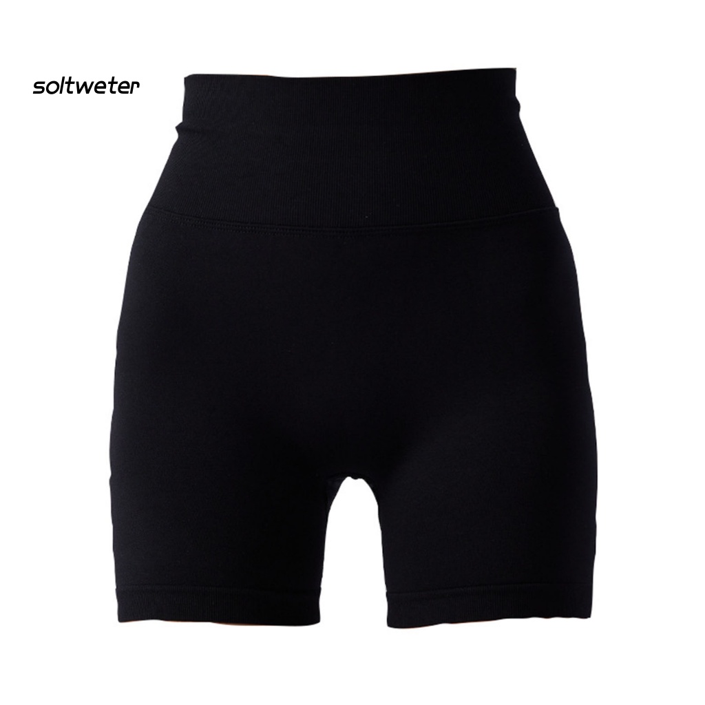 Quần Short Lưng Cao Co Giãn Thấm Hút Mồ Hôi Tập Yoga Cho Nữ