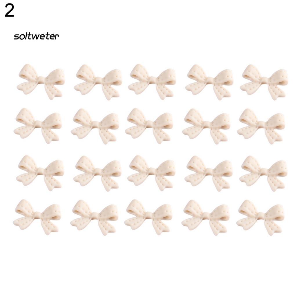 Bộ 20 Phụ Kiện Nơ 3D Nhiều Màu Trang Trí Móng Tay Nghệ Thuật