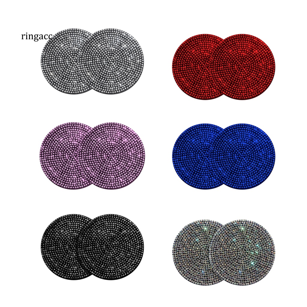 Rga Đế Lót Ly Hình Tròn Đính Đá Chống Trầy Chịu Nhiệt Dùng Hàng Ngày Cho Xe Hơi