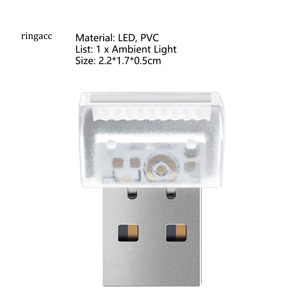 Rga Đèn Led USB Mini Nhiều Màu Gradient Cắm Và Tiết Kiệm Năng Lượng Không Chói Mắt Trang Trí Nội Thất Xe Hơi