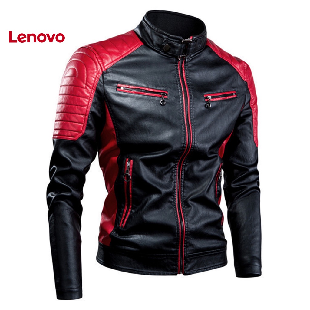 Áo Khoác Da Giả Cổ Đứng In Họa Tiết Hoa Hướng Dương Phối Màu Tương Phản Kiểu Vintage Cá Tính Cho Nam