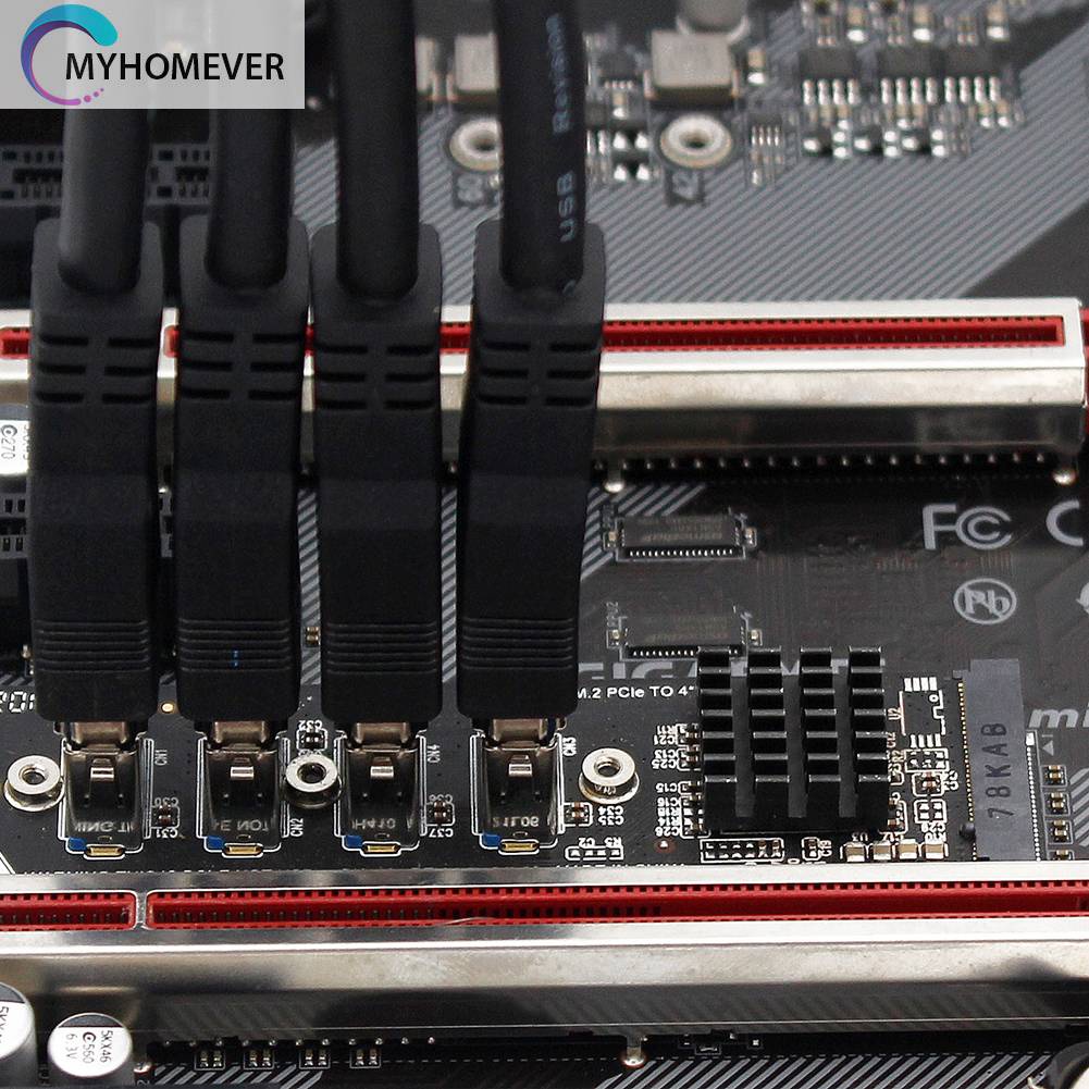 Thẻ Mở Rộng M.2 Mkey Sang 4 PCI-E Tốc Độ Cao Usb 3.0 Cho Máy Tính Bàn