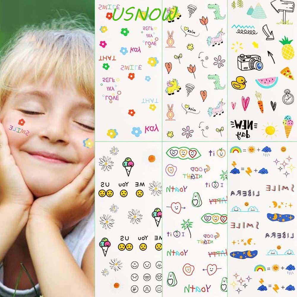 USNOW Hình Xăm Dán Chống Nước Hình Khủng Long Hoạt Hình Cho Trẻ Em