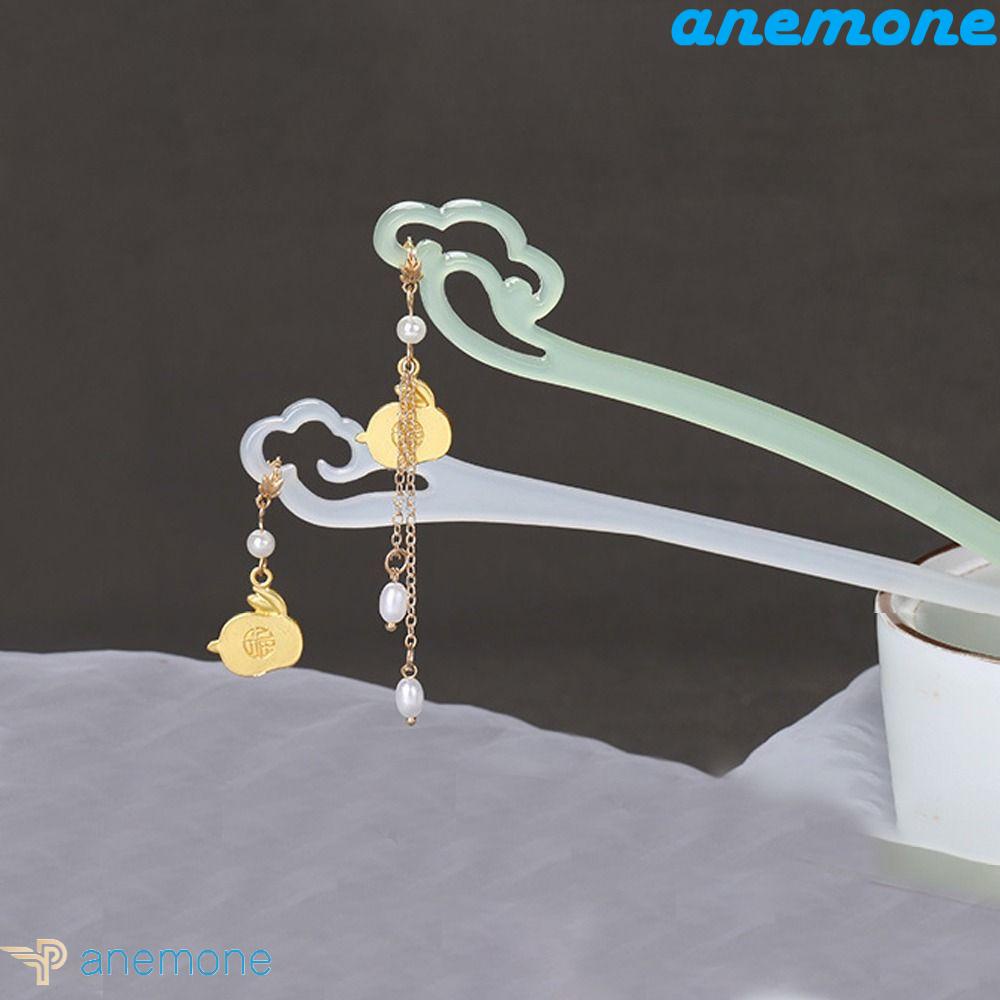 ANEMONE Trâm Cài Tóc Hình Thỏ Phối Tua Rua Phong Cách Trung Hoa Cổ Điển Thời Trang Cho Nữ