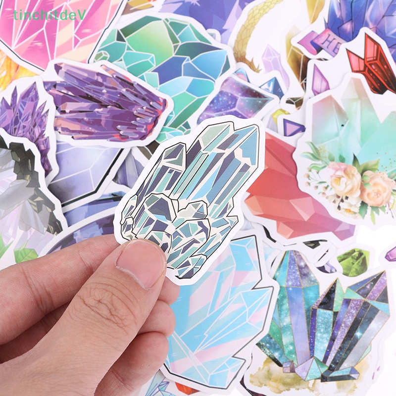 Set 50 Miếng Dán Pha Lê May Mắn Nhiều Màu Trang Trí Đàn Guitar / Laptop / Điện Thoại