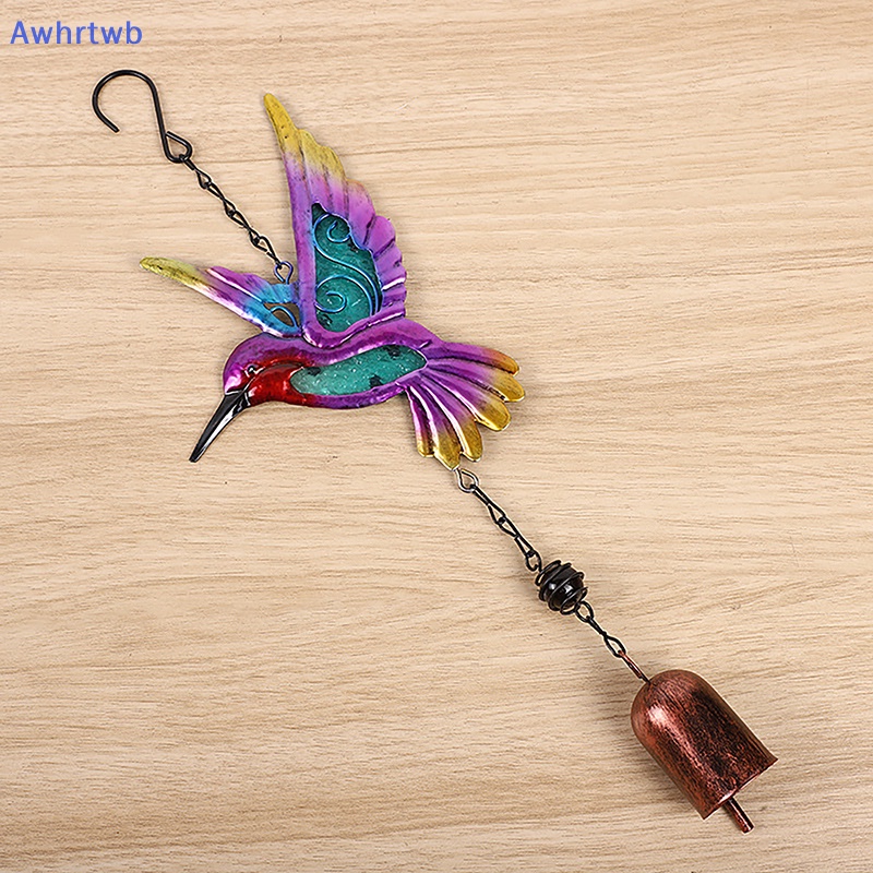 Chuông Gió Hình Chim Ruồi Bằng Kim Loại Thủy Tinh Treo Trang Trí Sân Vườn Mới