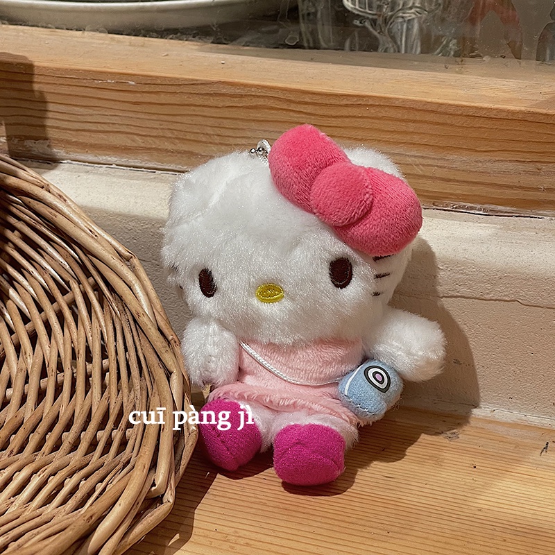Móc Khóa Hình Mèo Hello kitty Nhồi Bông Dễ Thương