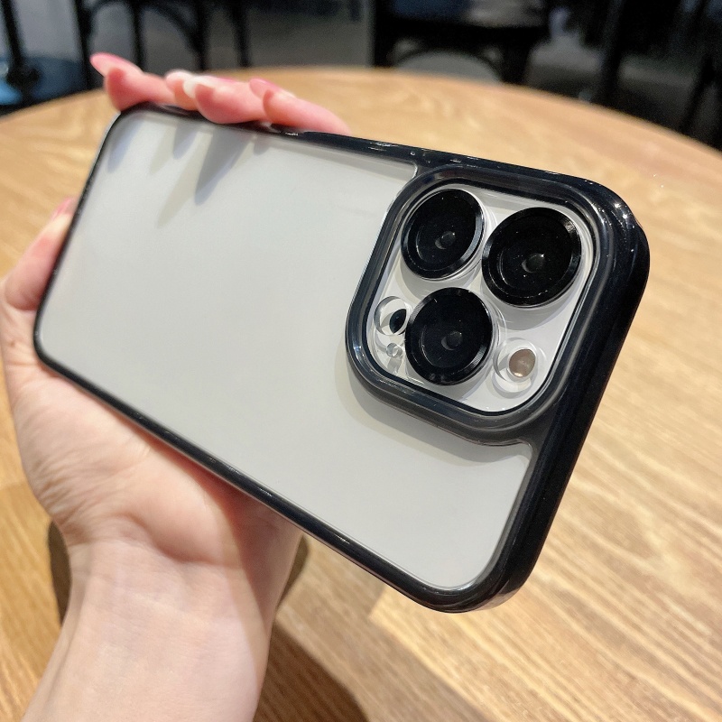 Ốp Điện Thoại Silicon Mềm Trong Suốt Chống Sốc Bảo Vệ Ống Kính Máy Ảnh Cho iPhone 14 13 12 11 Pro Max 14 Plus