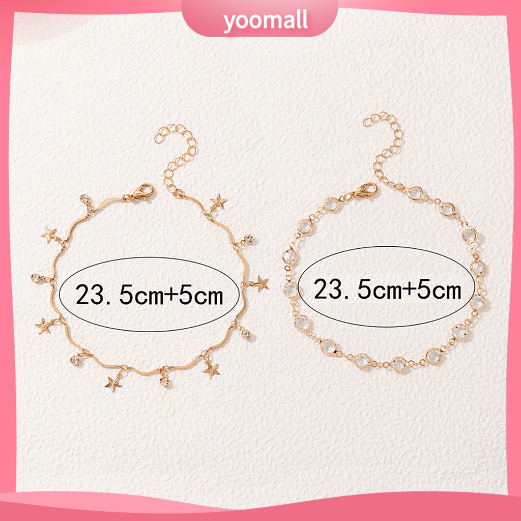 Bộ 2 Lắc Chân Bằng Kim Loại Mặt Hình Ngôi Sao Có Thể Điều Chỉnh