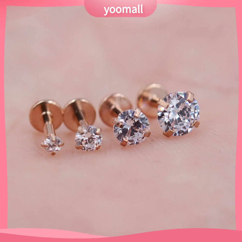 1 Khuyên Xỏ Môi Đính Đá Zircon Thời Trang