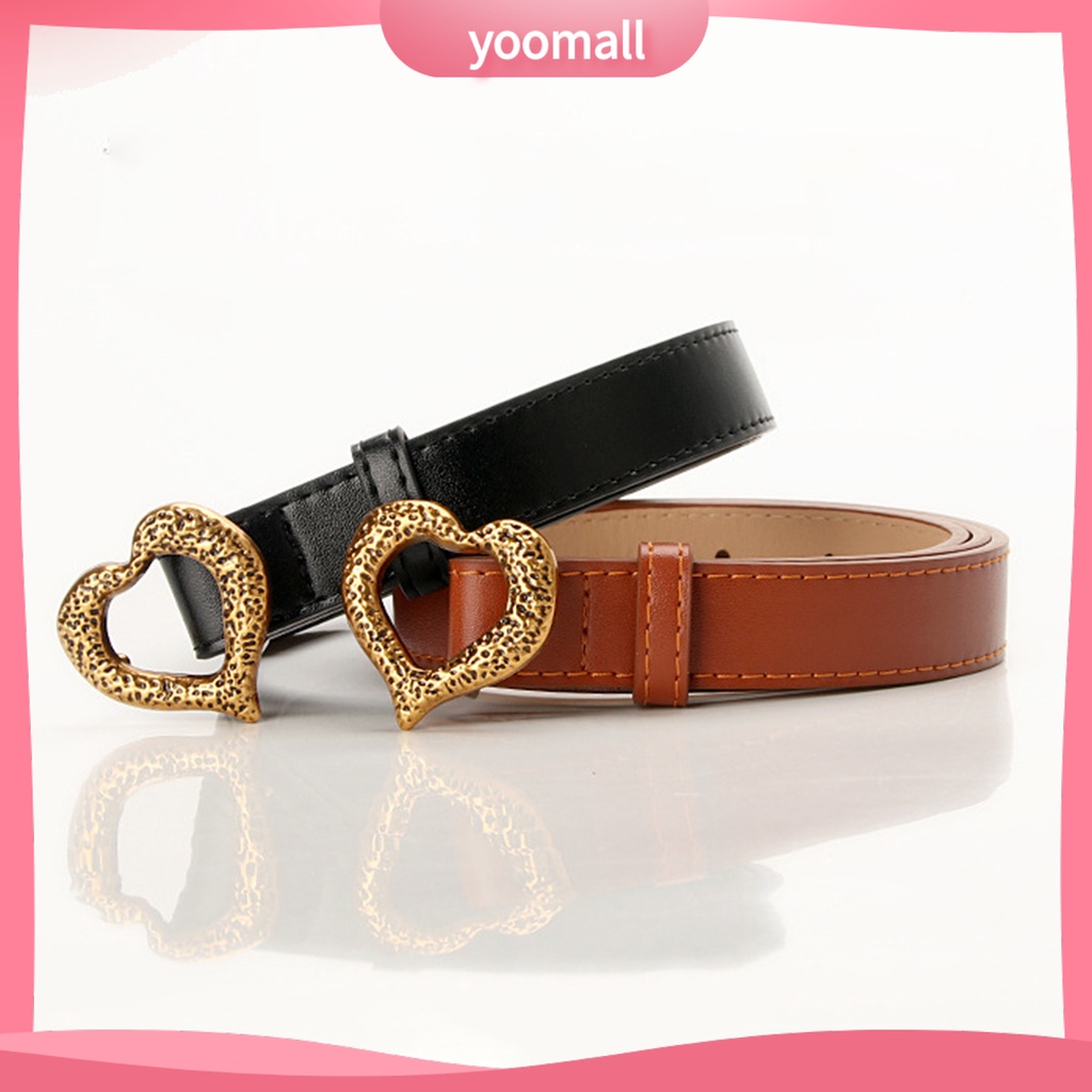 Thắt Lưng Da Giả Khóa Trái Tim Kim Loại Thoải Mái Dễ Sử Dụng Cho Nữ