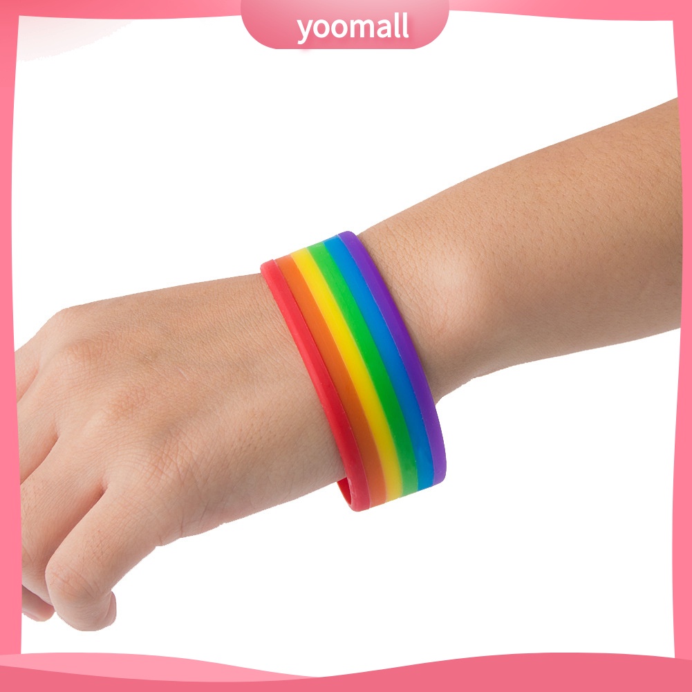 [YM] Vòng Tay Silicone Màu Cầu Vồng Cho Nam Và Nữ