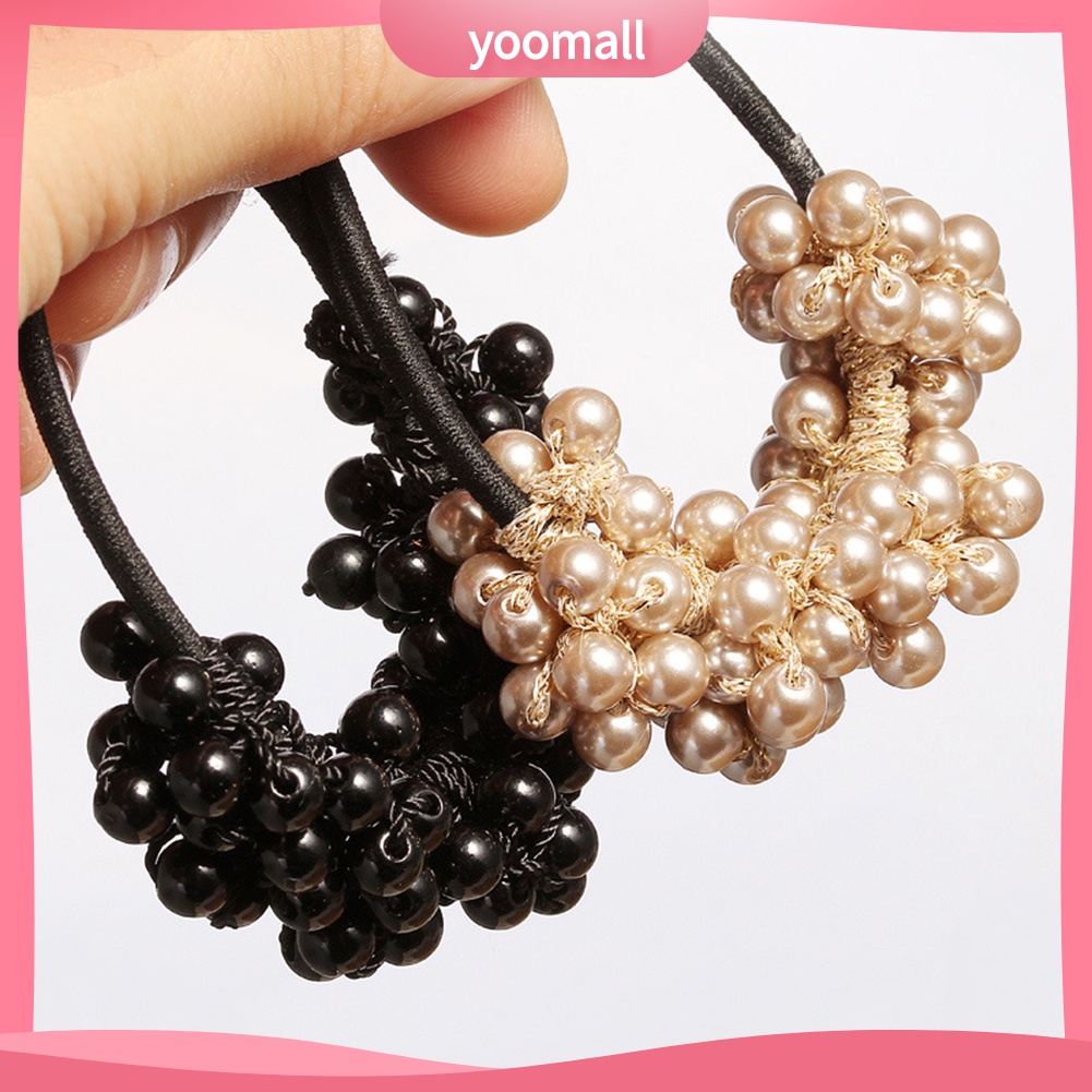 Dây Cột Tóc Đính Hạt Ngọc Trai Nhân Tạo Handmade Thời Trang Cho Nữ