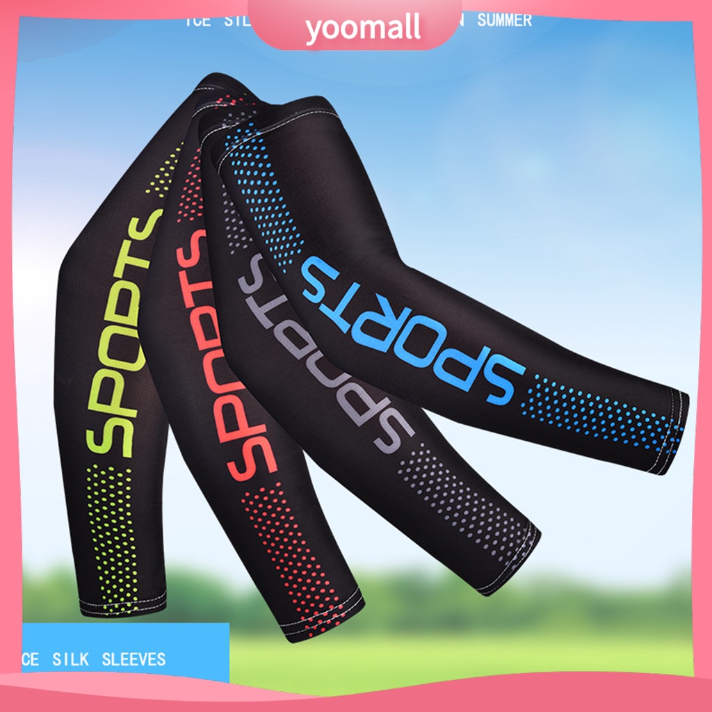 1 Cặp Ống Tay Áo Bằng Lụa Lạnh Mỏng Độ Co Giãn Cao Chống Nắng Dùng Hóa Trang Cho Nam