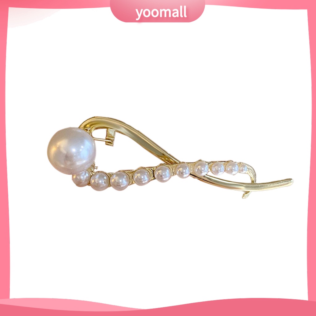 Kẹp Tóc Đính Ngọc Trai Giả Chống Trượt Thiết Kế Đơn Giản Thanh Lịch