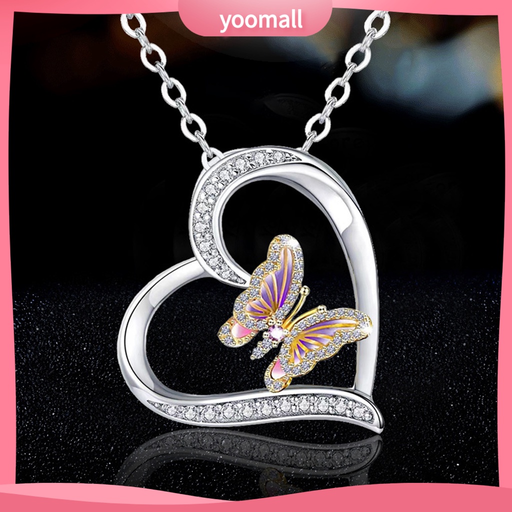 Vòng cổ Mặt Hình Trái Tim / Bướm Đính Đá Tinh Tế Thời Trang Cho Nữ