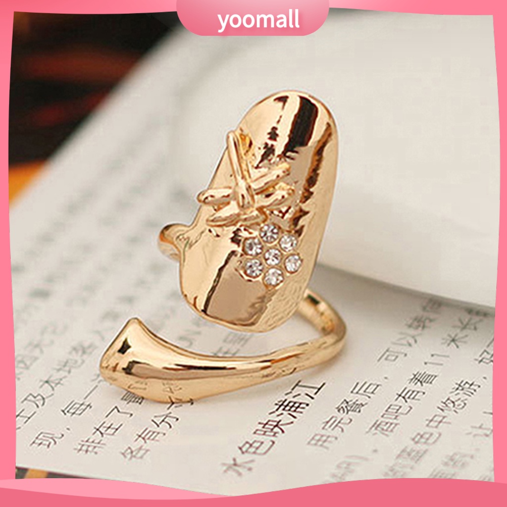 1 Nhẫn Hợp Kim Đính Đá Lấp Lánh Trang Trí Móng Tay