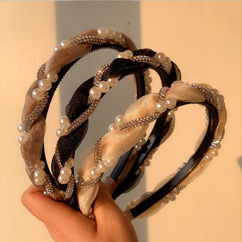 Băng Đô Cài Tóc Đính Hạt Ngọc Trai Thời Trang Hàn Quốc Cho Nữ