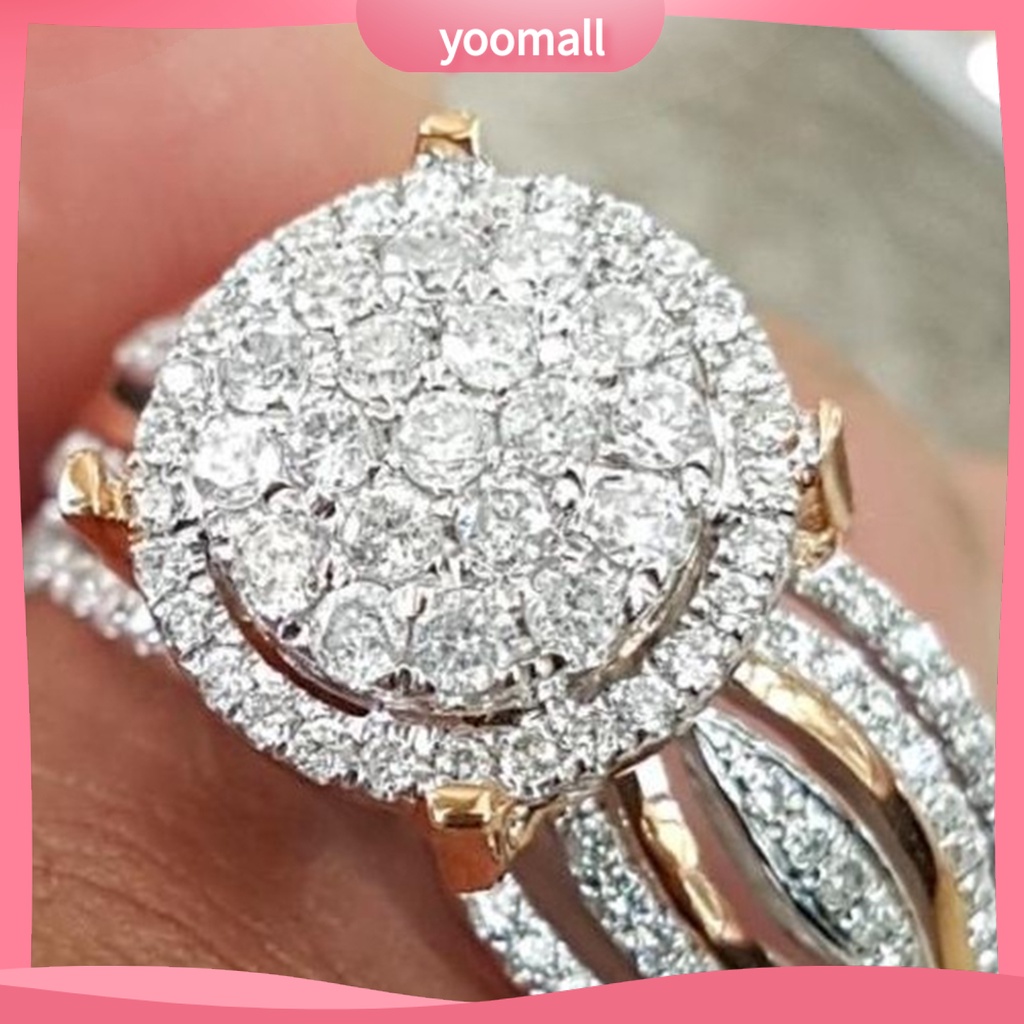 Nhẫn Đính Đá Nhiều Lớp Không Phai Màu Khối Lượng Nhẹ Thời Trang Cho Nữ