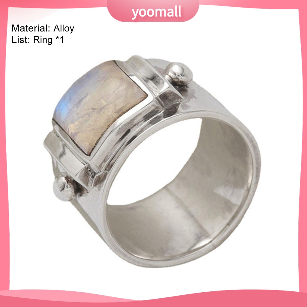 Nhẫn Đeo Tay Bằng Hợp Kim Đính Đá Phong Cách Vintage Lãng Mạn