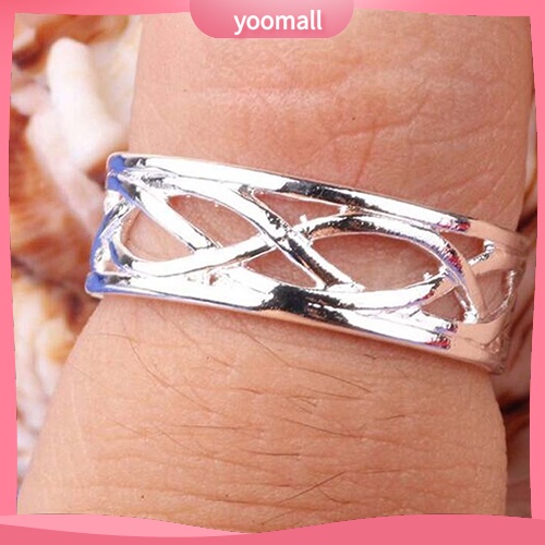 Set 10 Nhẫn Đeo Ngón Chân Mạ Bạc Có Thể Điều Chỉnh Kích Cỡ Dành Cho Nữ