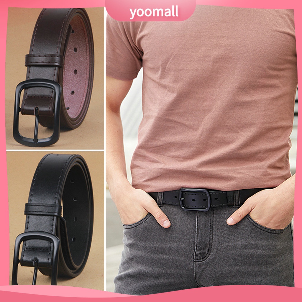 Thắt Lưng Giả Da Nhiều Lỗ Màu Trơn Tùy Chỉnh Thời Trang Cho Nam