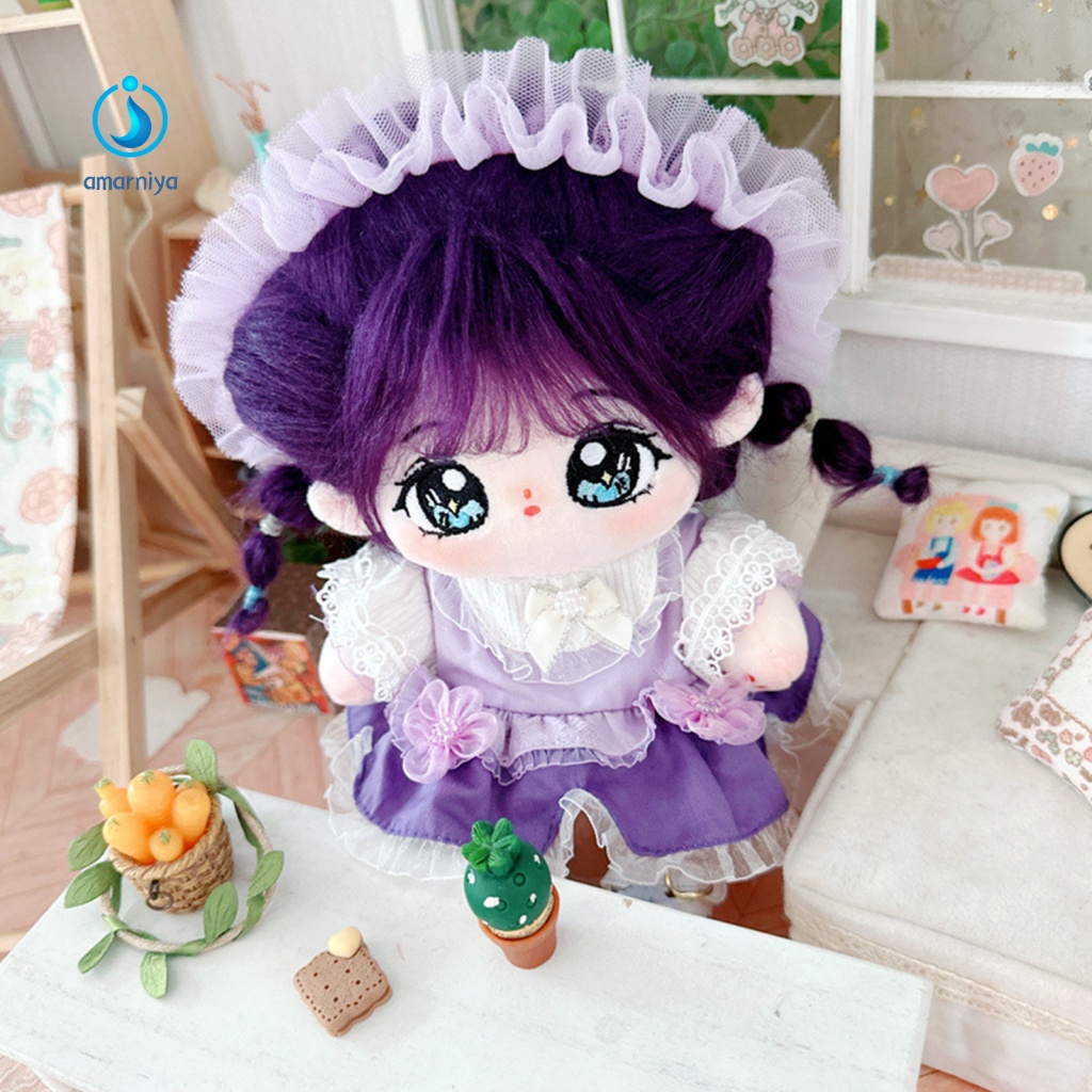 1 Bộ Băng Đô Và Đầm Ren Trắng Cho Búp Bê 20cm