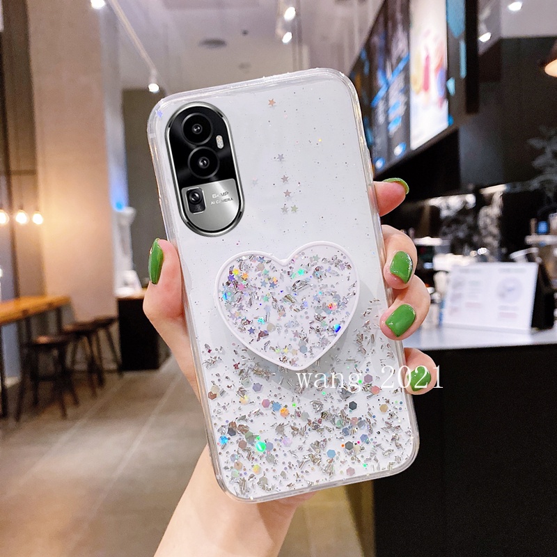 Ốp Điện Thoại Mềm Hình Ngôi Sao Lấp Lánh Có Giá Đỡ Cho OPPO Reno10 Reno10 Pro + Plus 5G 2023 OPPOReno10 Pro 5G